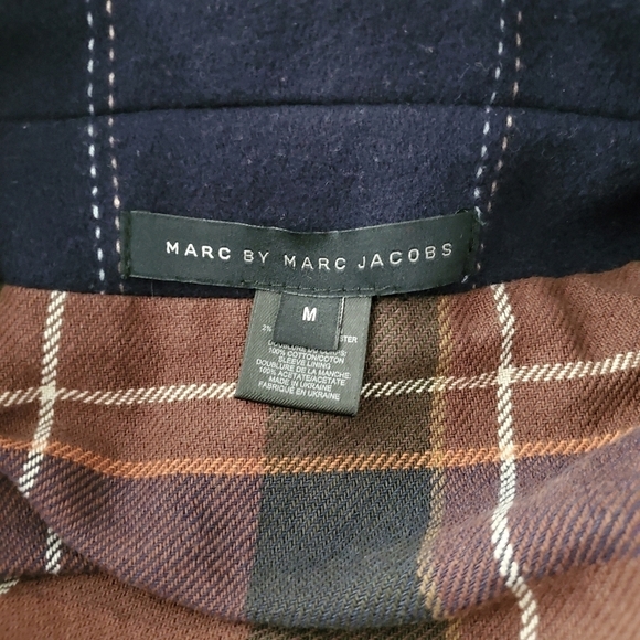 Marc by Marc Jacobs Blue Checkered Wool Coat - Picture 5 of 6